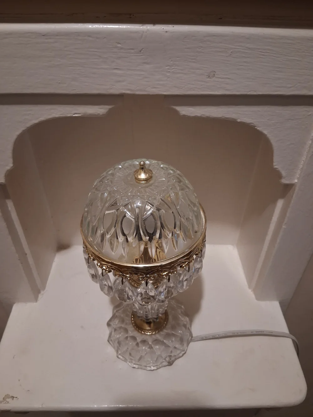 Vintage Michelotti Crystal Boudoir Parlor Lamp